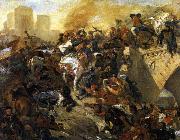 Eugene Delacroix The Battle of Taillebourg painting
